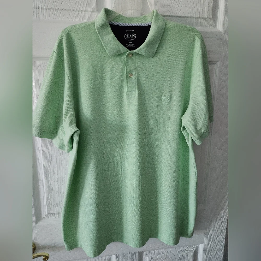 CHAPS Men's Top Golf Polo Short Short Sleeve Mint Green XXL EUC - Picture 7 of 16